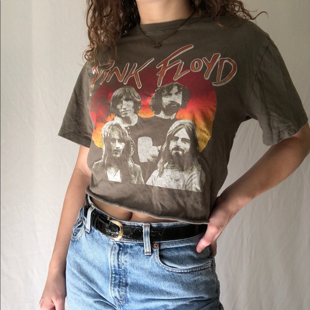 pink floyd cropped t shirt